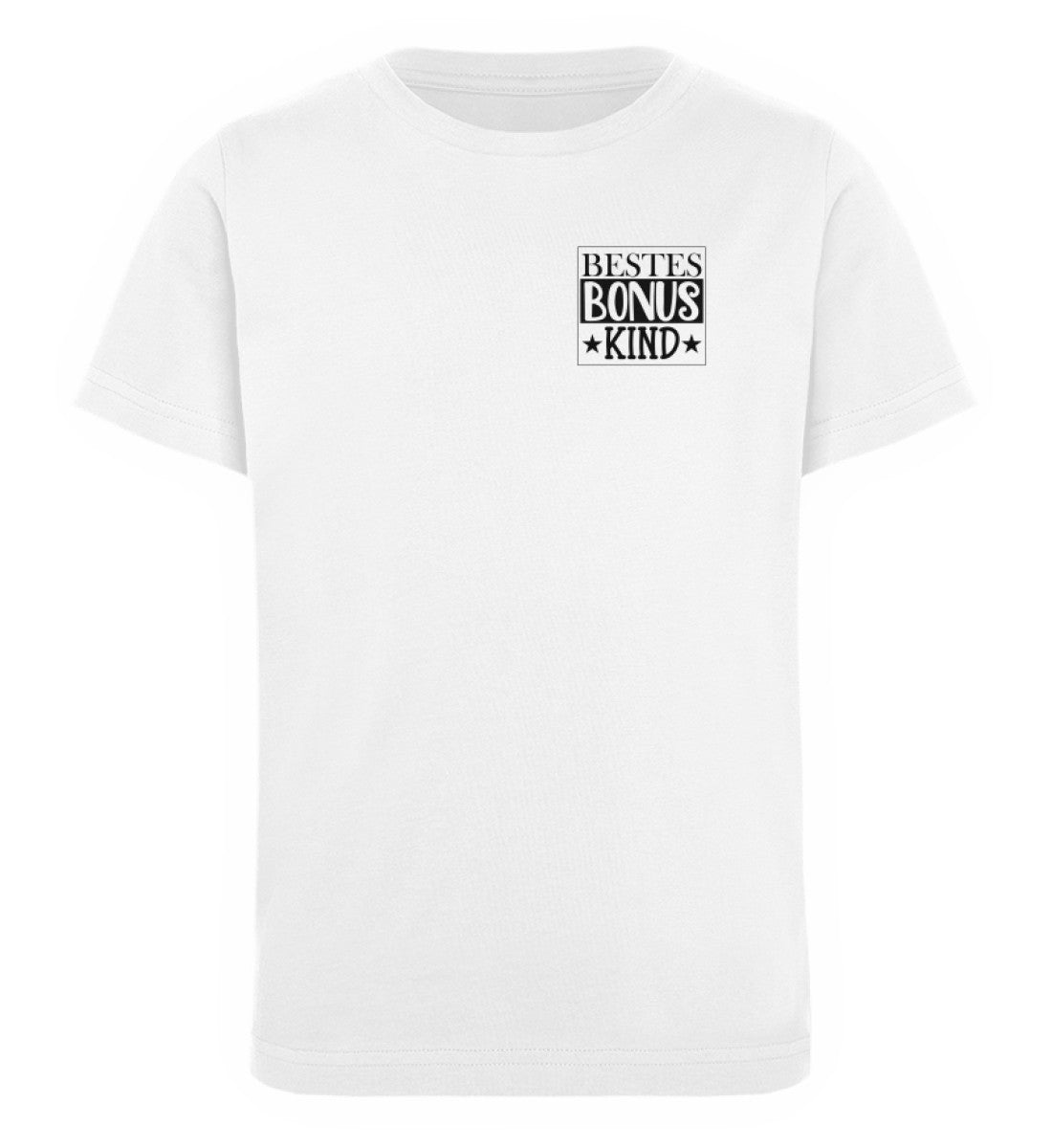 Organic Kinder T-Shirt mit Spruch Bestes Bonus Kind in White