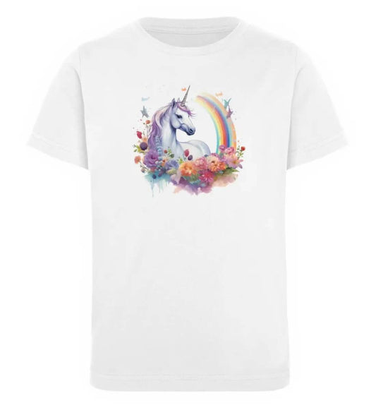 Regenbogen Einhorn Print Motiv fur Kinder als Organic T-Shirt